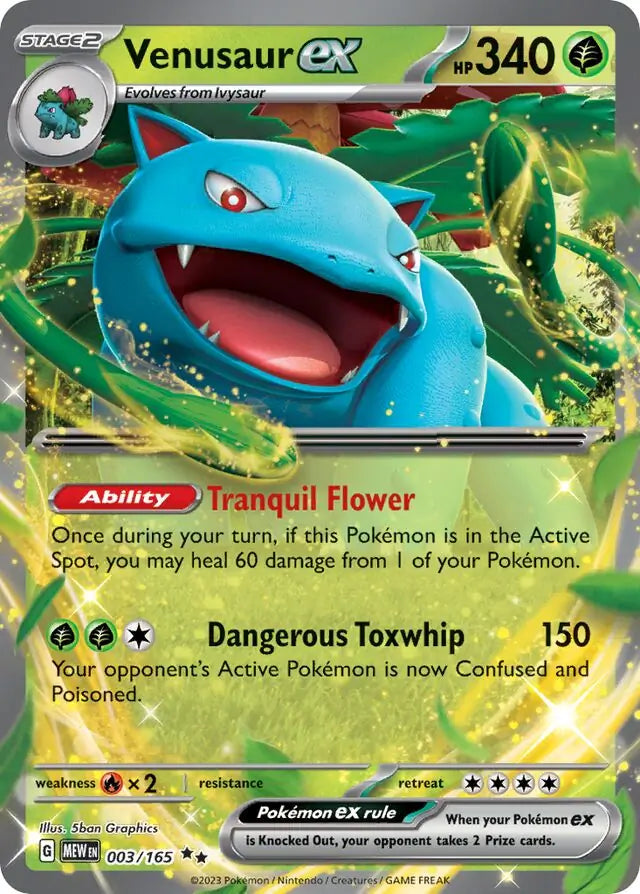 003/165 Venusaur ex 151 Pokémon Card