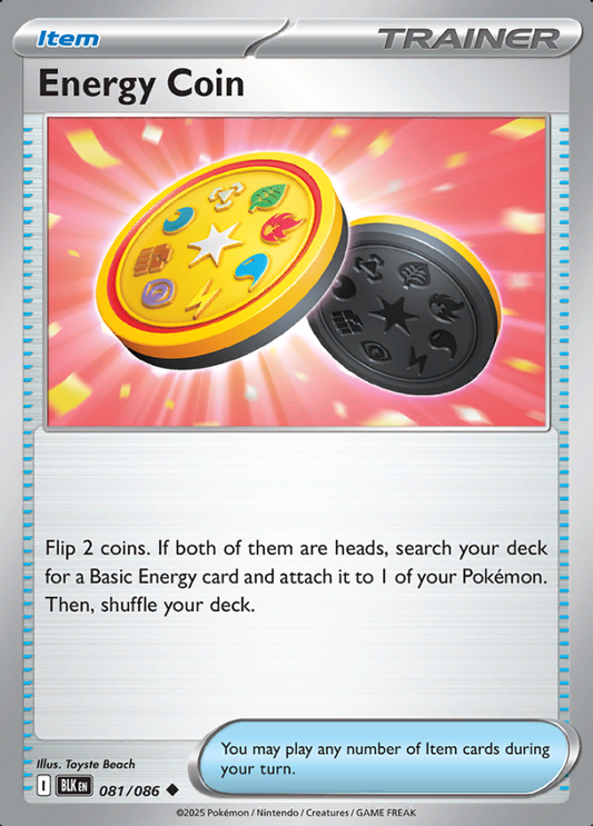 081/086 Energy Coin Black Bolt Pokémon Card