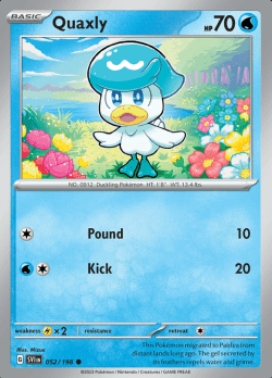 052/198 Quaxly Scarlet & Violet Base Set Pokémon Card