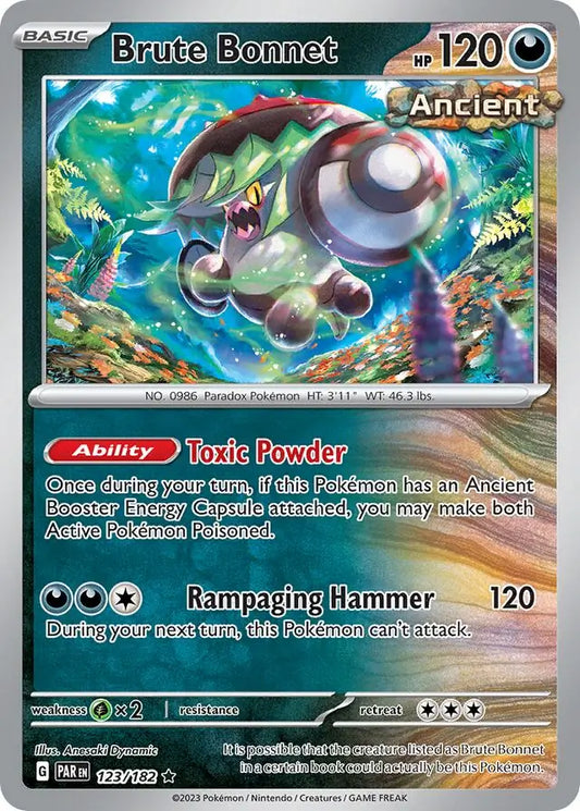 123/182 Brute Bonnet Paradox Rift Pokémon Card