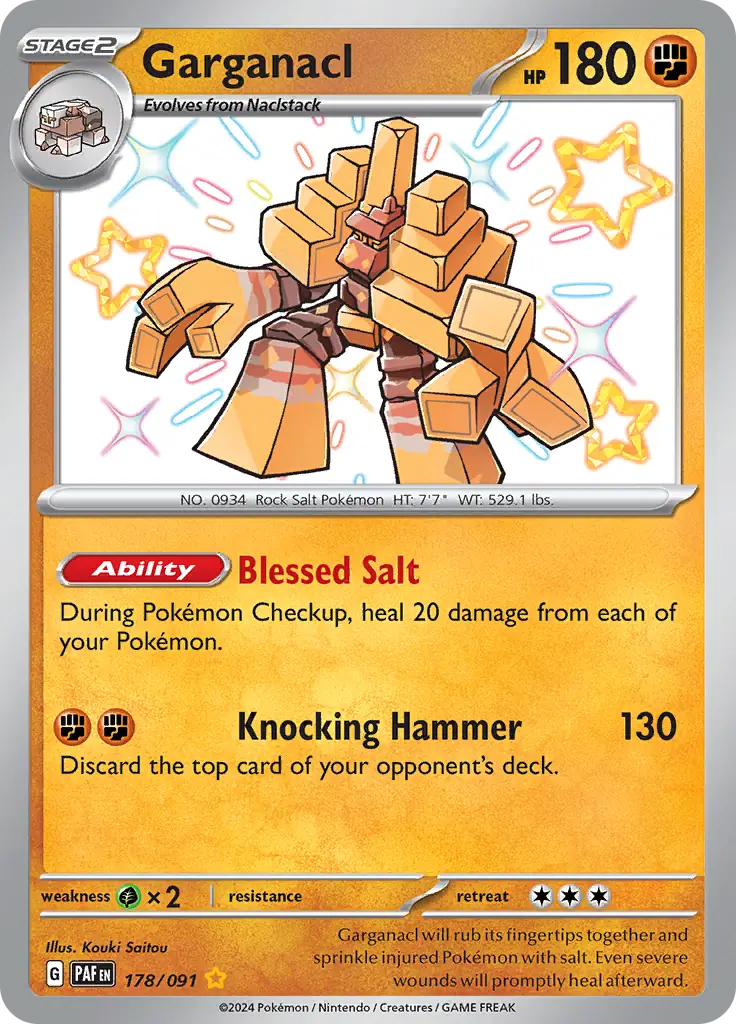 178/091 Garganacl Paldean Fates Pokémon Card