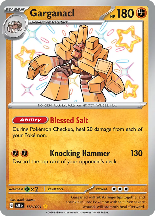 178/091 Garganacl Paldean Fates Pokémon Card