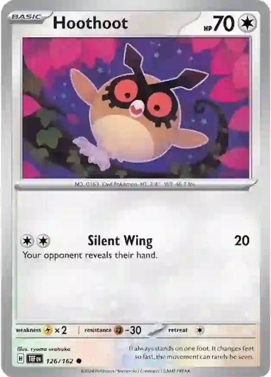 126/162 Hoothoot Scarlet & Violet Temporal Forces Pokémon Card