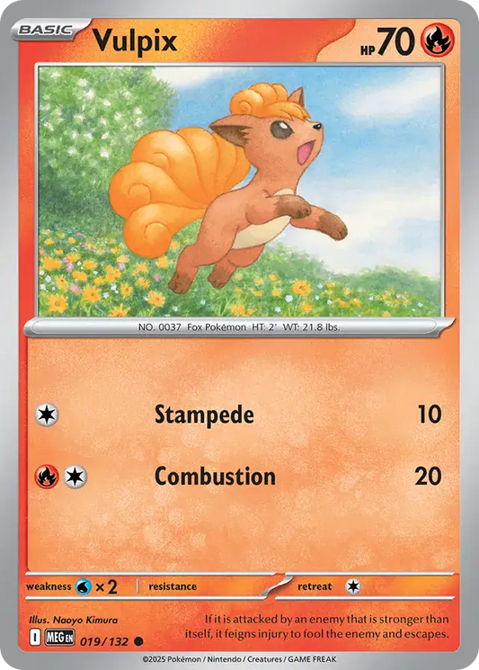 019/132 Vulpix Mega Evolution Pokémon Card