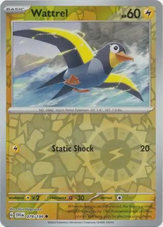 078/198 Wattrel Reverse Holo Scarlet & Violet Base Set Pokémon Card
