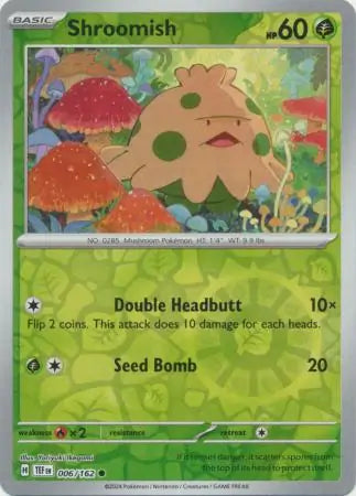 006/162 Shroomish Reverse Holo Temporal Forces Pokémon Card