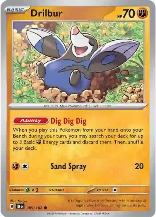 085/162 Drilbur Scarlet & Violet Temporal Forces Pokémon Card