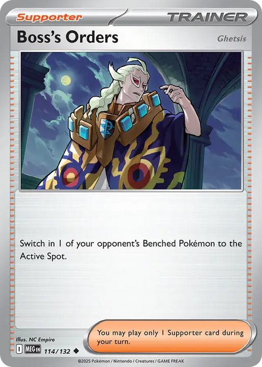 114/132 Boss's Orders Mega Evolution Pokémon Card