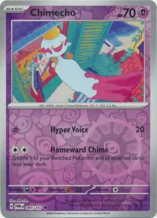085/167 Chimecho Reverse Holo Twilight Masquerade Pokémon Card
