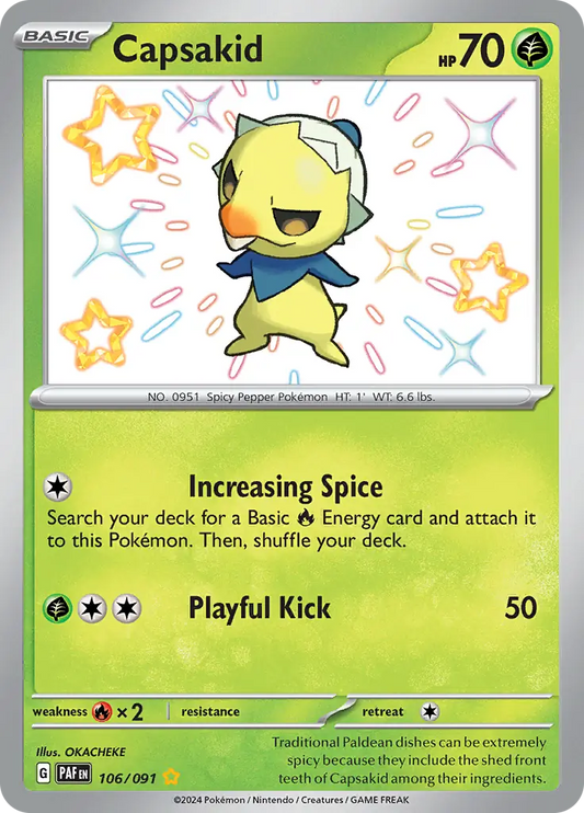 106/091 Capsakid Paldean Fates Pokémon Card