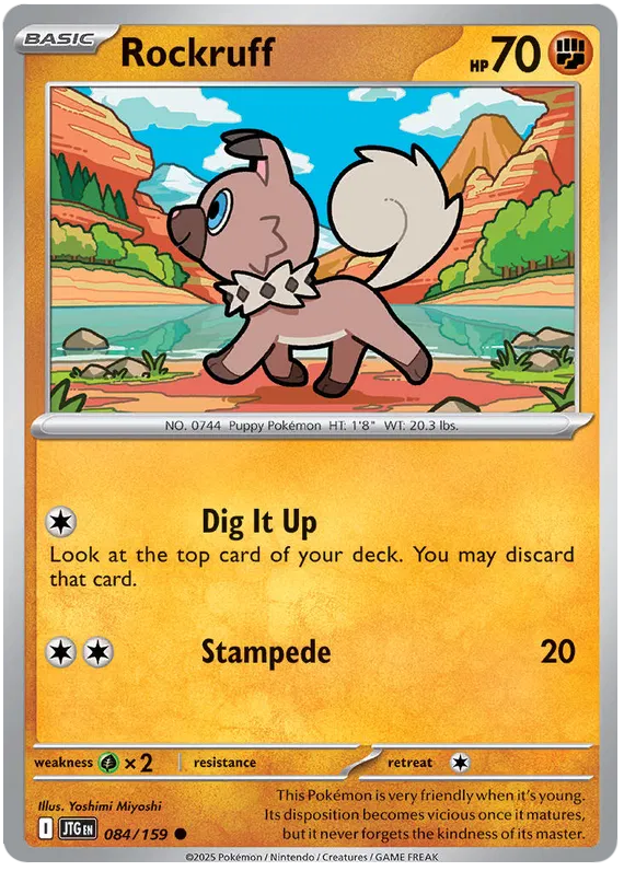 084/159 Rockruff Journey Together Pokémon Card