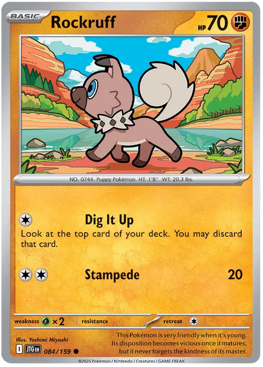 084/159 Rockruff Journey Together Pokémon Card