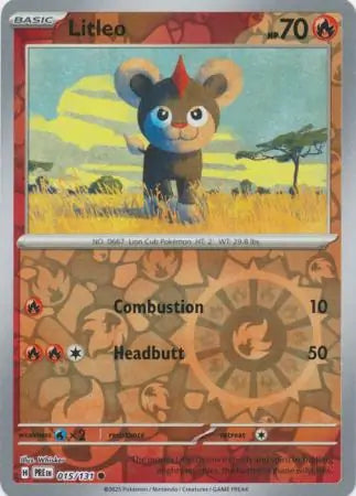 015/131 Litleo Reverse Holo Prismatic Evolutions Pokémon Card