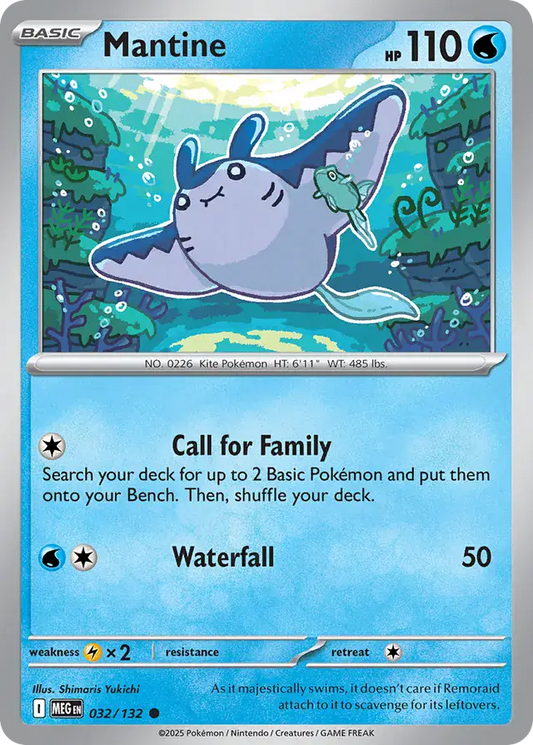 032/132 Mantine Mega Evolution Pokémon Card