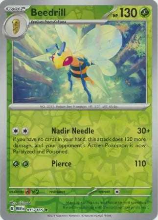 015/165 Beedrill Reverse Holo 151 Pokémon Card