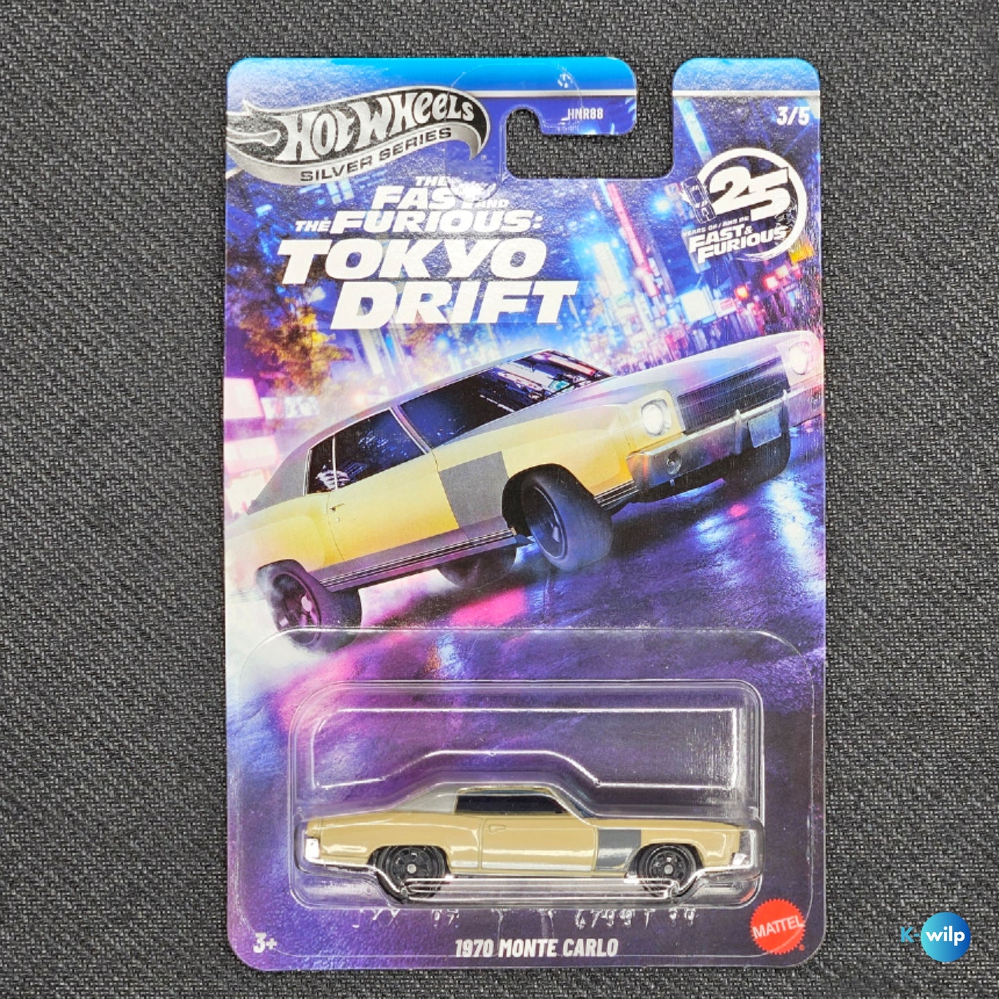 3/5 1970 Monte Carlo The Fast & The Furious Tokyo Drift Hot Wheels Silver Series 1:64 Scale Mattel