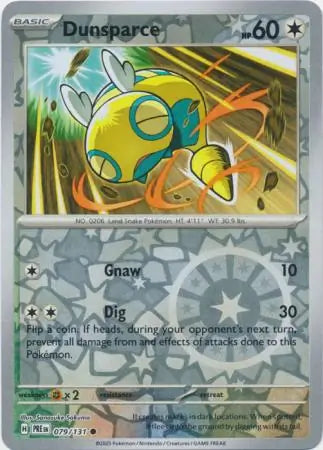 079/131 Dunsparce Reverse Holo Prismatic Evolutions Pokémon Card