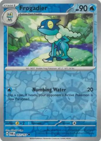 057/167 Frogadier Reverse Holo Twilight Masquerade Pokémon Card