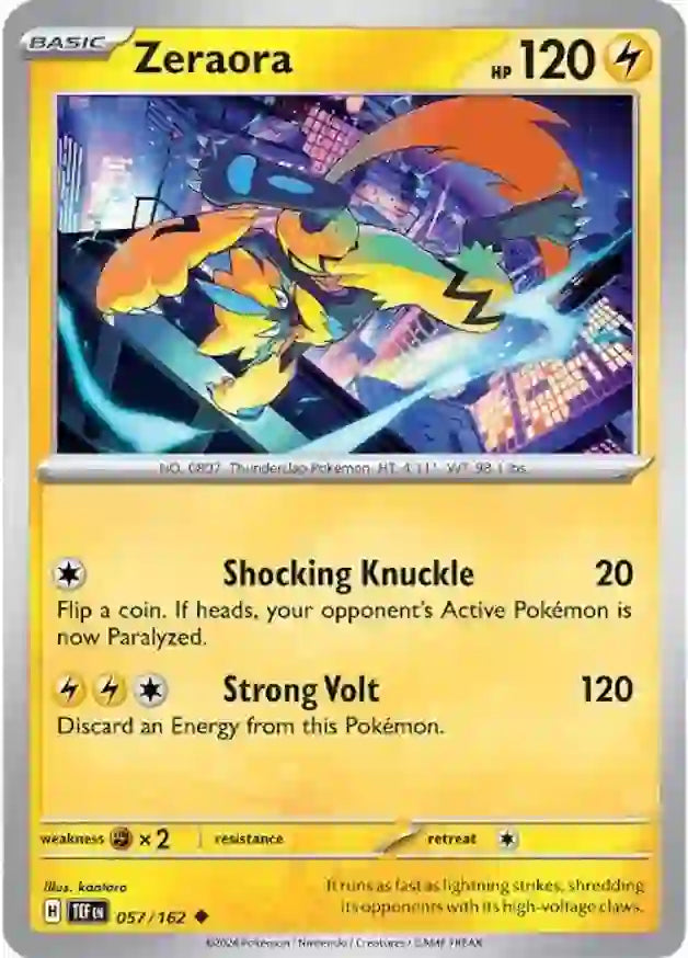 057/162 Zeraora Scarlet & Violet Temporal Forces Pokémon Card