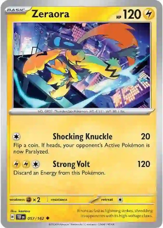057/162 Zeraora Scarlet & Violet Temporal Forces Pokémon Card