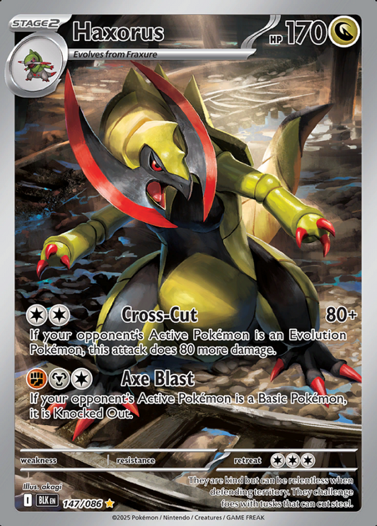 147/086 Haxorus Illustration Rare Black Bolt Pokémon Card