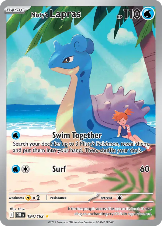 194/182 Misty's Lapras Destined Rivals Pokémon Card