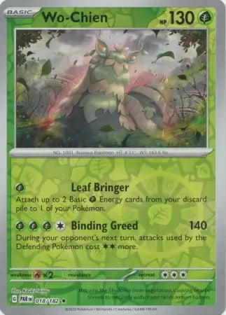 018/182 Wo-Chien Reverse Holo Paradox Rift Pokémon Card