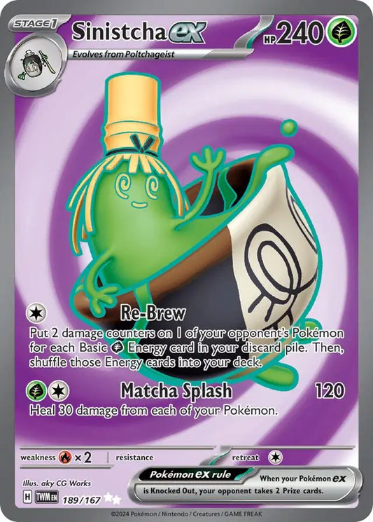 189/167 Sinistcha ex Twilight Masquerade Pokémon Card