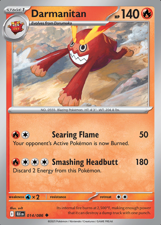 014/086 Darmanitan Black Bolt Pokémon Card