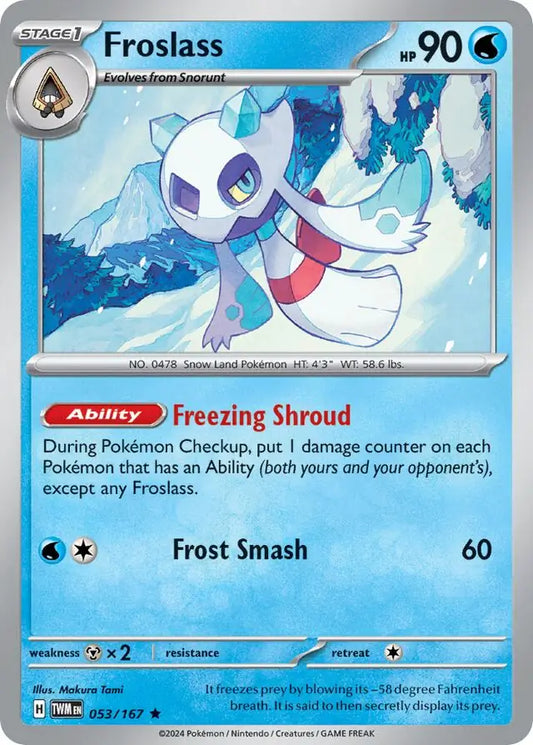 053/167 Froslass Twilight Masquerade Pokémon Card