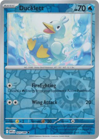 025/086 Ducklett Reverse Holo White Flare Pokémon Card