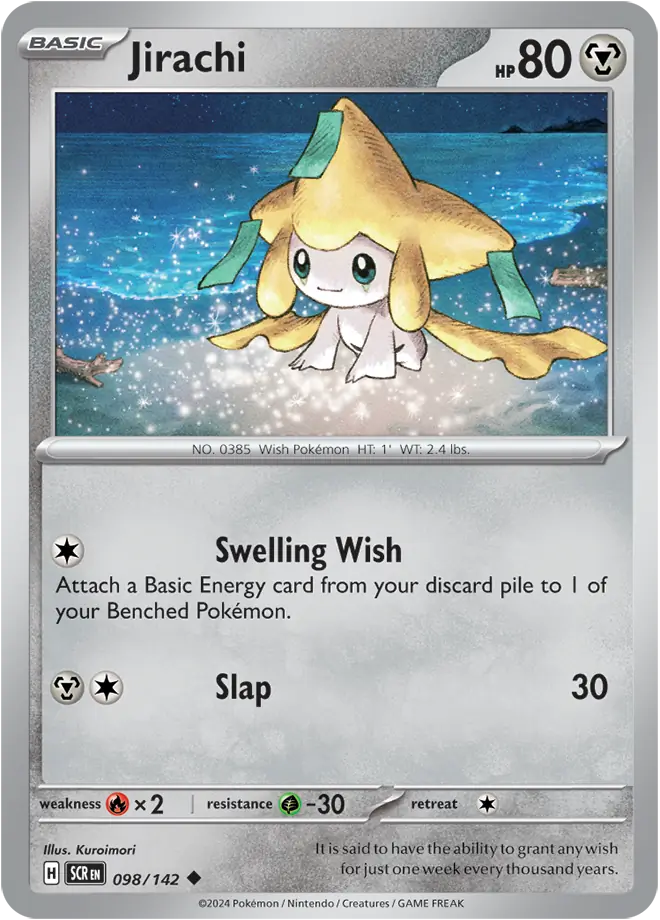 098/142 Jirachi Stellar Crown Pokémon Card