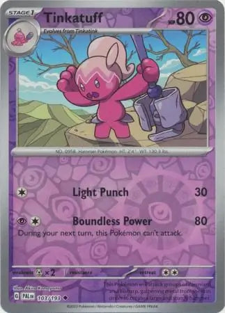 103/193 Tinkatuff Reverse Holo Paldea Evolved Pokémon Card