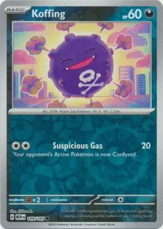 109/165 Koffing Reverse Holo 151 Pokémon Card