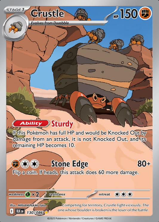 130/086 Crustle Illustration Rare Black Bolt Pokémon Card