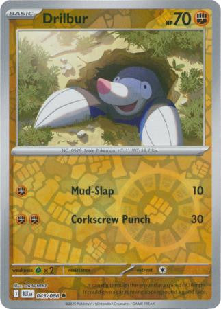 045/086 Drilbur Reverse Holo Black Bolt Pokémon Card
