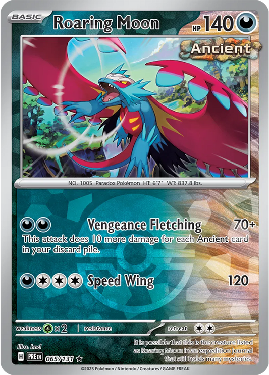 065/131 Roaring Moon Poke Ball Holo Prismatic Evolutions Pokémon Card