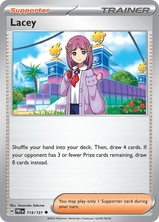 114/131 Lacey Prismatic Evolutions Pokémon Card
