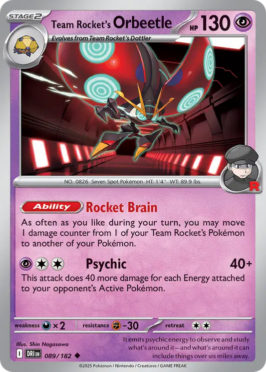 089/182 Team Rocket's Orbeetle Destined Rivals Pokémon Card