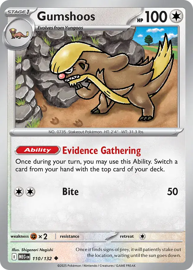 110/132 Gumshoos Mega Evolution Pokémon Card