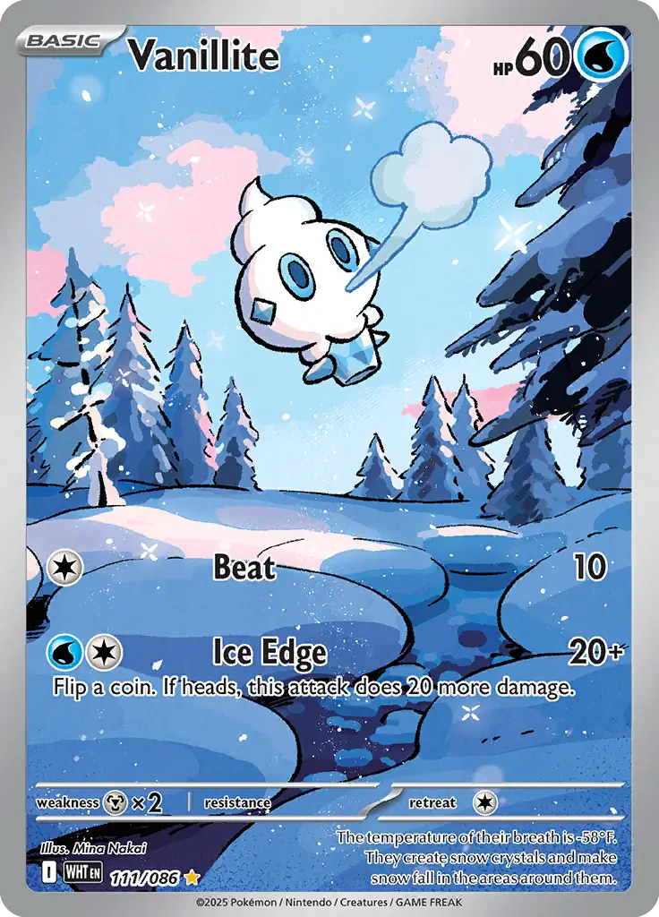 111/086 Vanillite White Flare Pokémon Card