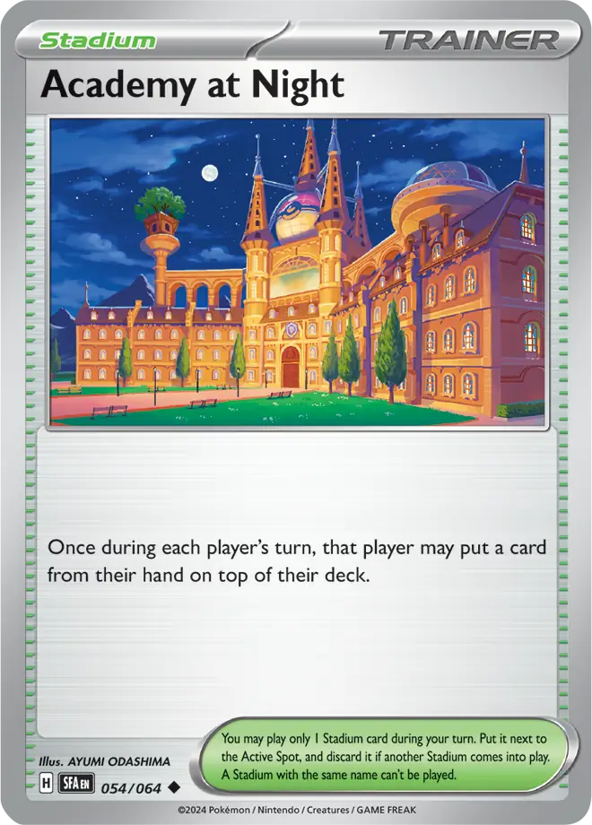 054/064 Academy at Night Shrouded Fable Pokémon Card