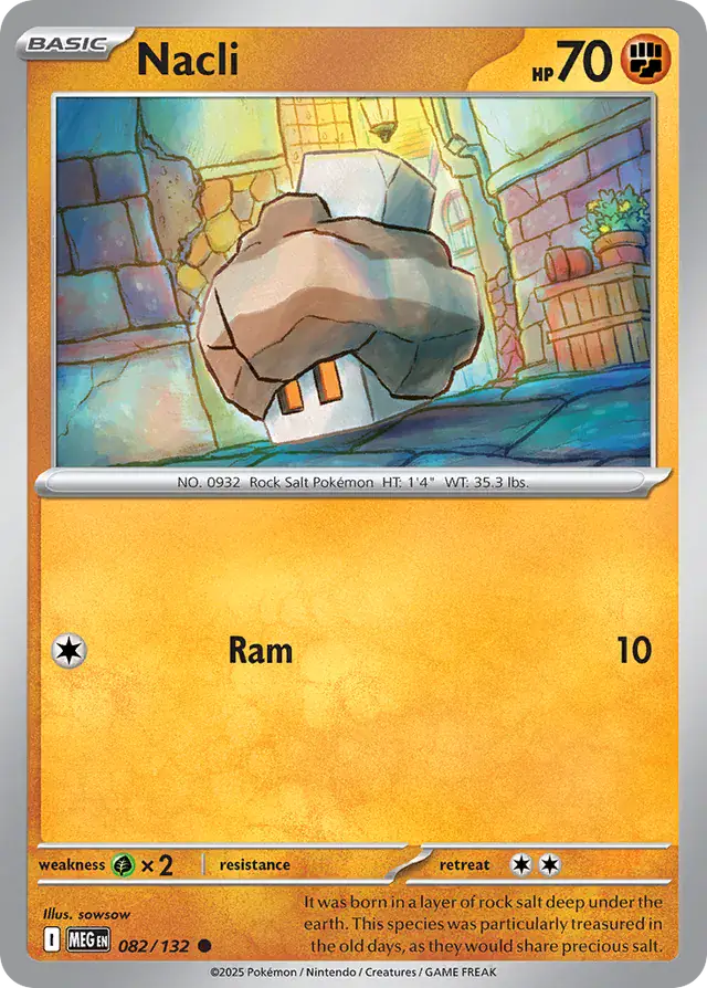 082/132 Nacli Mega Evolution Pokémon Card