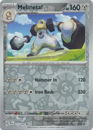 117/162 Melmetal Reverse Holo Temporal Forces Pokémon Card