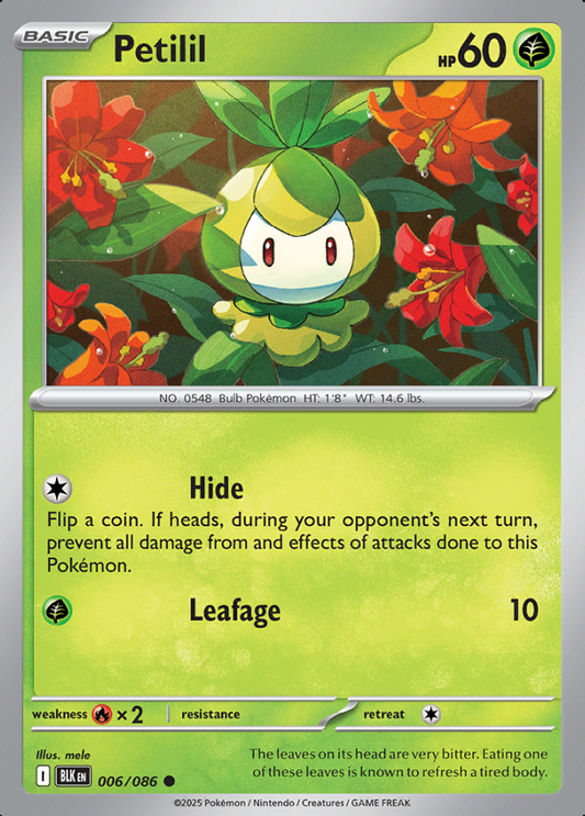 006/086 Petilil Black Bolt Pokémon Card