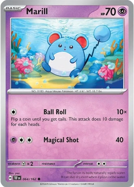 064/162 Marill Scarlet & Violet Temporal Forces Pokémon Card