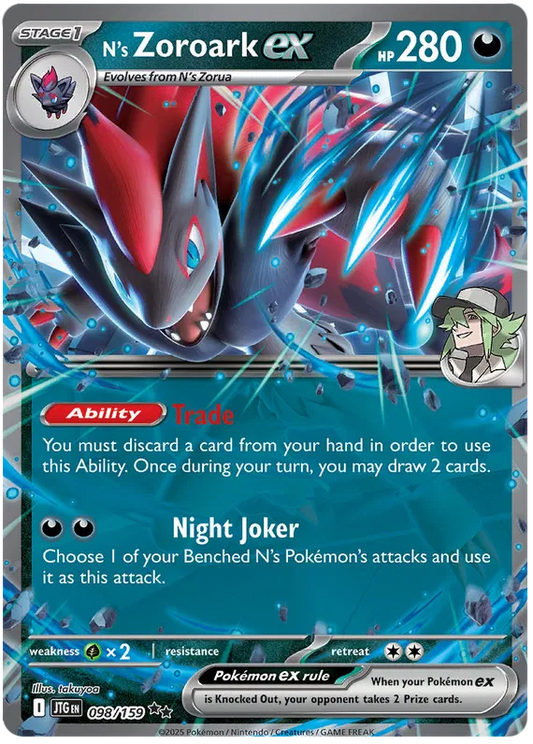 098/159 N's Zoroark ex Journey Together Pokémon Card