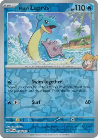 050/182 Misty's Lapras Reverse Holo Destined Rivals Pokémon Card