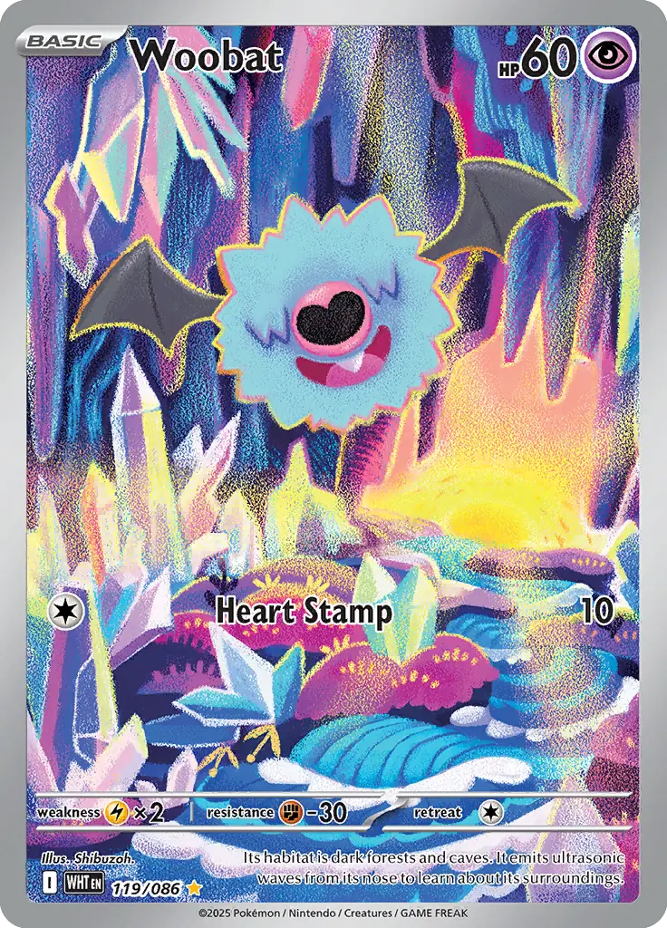 119/086 Woobat White Flare Pokémon Card