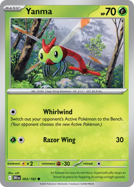 002/182 Yanma Destined Rivals Pokémon Card